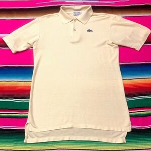 3/$30 80s Izod Lacoste Polo Shirt Mens‎ XS/S ? Yellow Cotton Alligator Logo USA